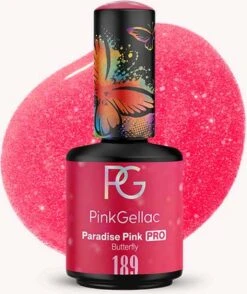 Pink Gellac - Paradise Pink - Gellak - Vegan - Roze - Glanzend - 15ml -Poeder - Foundation Winkel 1009x1200