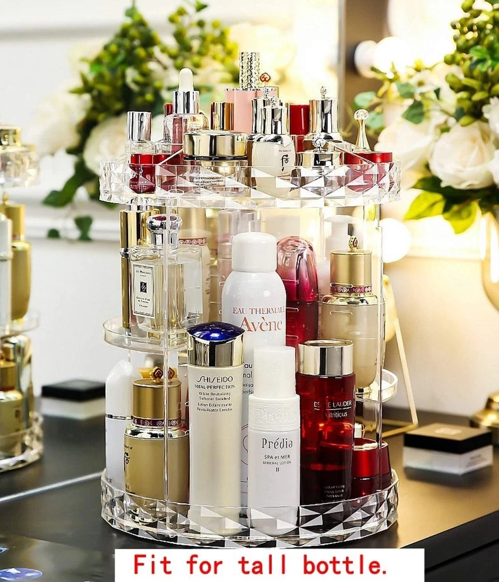 JZK Clear Acryl Home Beauty-organizer 360°, Draaibaare Cosmeticabox Voor Dresser, Slaapkamer, Badkamer, Voor Lippenstift, Kwastjes, Nagellak, Crèmes 5 JZK Clear Acryl Home Beauty-organizer 360°, Draaibaare Cosmeticabox Voor Dresser, Slaapkamer, Badkamer, Voor Lippenstift, Kwastjes, Nagellak, Crèmes - Afbeelding 3