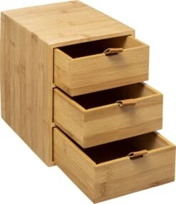 Five® Bamboe Bakjes Met 2 Lades - Hout - Duurzaam - 2 Lades (25 X 14,5 X 20) -Poeder - Foundation Winkel 1038x1200 4