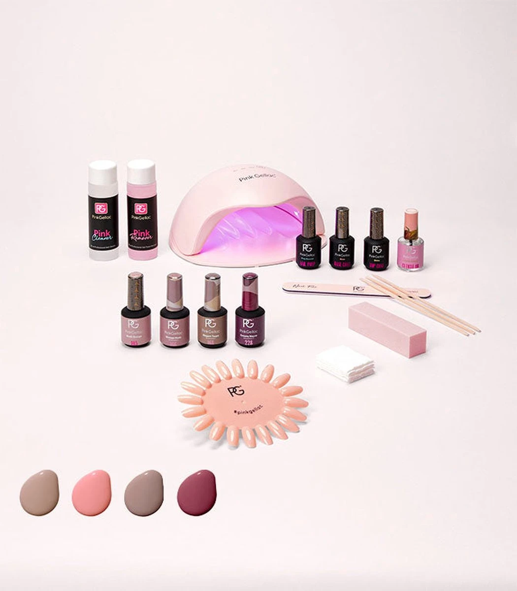 Pink Gellac - Starterset Premium Uncovered Met 4 Kleuren En LED Lamp + Manicure Set 3 Pink Gellac - Starterset Premium Uncovered Met 4 Kleuren En LED Lamp + Manicure Set