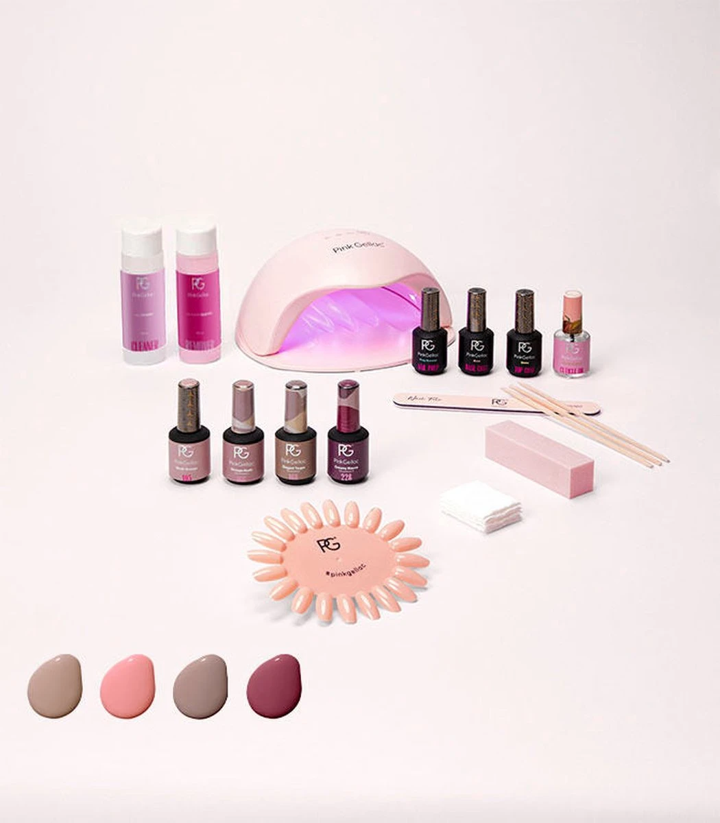 Pink Gellac - Starterset Premium Uncovered Met 4 Kleuren En LED Lamp + Manicure Set 12 Pink Gellac - Starterset Premium Uncovered Met 4 Kleuren En LED Lamp + Manicure Set - Afbeelding 10