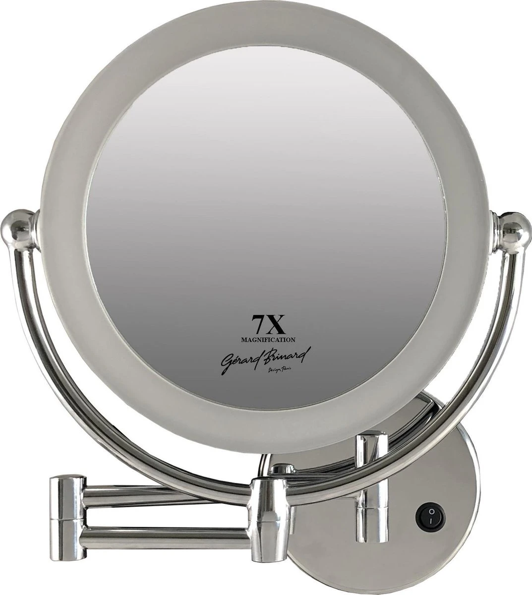 Metalen Verlichte Wand Knik Arm Badkamer LED Spiegel Chroom, Dubbelzijdig Verlicht, 7x Vergroting 22cm Doorsnee, Inculsief 4x AA Batterijen En Stroomkabel(USB) 3 Metalen Verlichte Wand Knik Arm Badkamer LED Spiegel Chroom, Dubbelzijdig Verlicht, 7x Vergroting 22cm Doorsnee, Inculsief 4x AA Batterijen En Stroomkabel(USB)