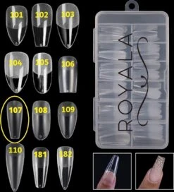 Royala 107 - Ballerina Coffin Binnen En Buiten Full Frosted - Full Cover - Nageltips - Nepnagels - Plaknagels - In Assortimentsbox - 120 Stuks 12 Maten - Voor Gellak Acrylnagellak En PolyGel Nagels - Royala Frosted Tips Line -Poeder - Foundation Winkel 1089x1200 5