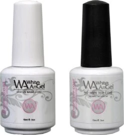 Base Coat 15ml & No Wipe Top Coat 15ml, Gel Nagellak Led / UV Gellak Set
