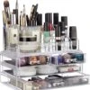 Relaxdays Make-up Organizer - Tweedelig - Cosmetica Opbergdoos - Transparant 1 Relaxdays Make-up Organizer - Tweedelig - Cosmetica Opbergdoos - Transparant -Poeder - Foundation Winkel 1129x1200 4