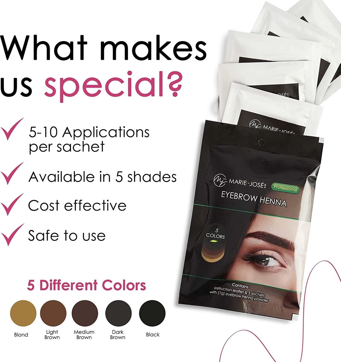 Henna Wenkbrauwverf 5 Kleuren | Henna Brows |Geschikt Voor Minstens 25 Toepassingen | Zelf Je Perfecte Kleur Samenstellen! 4 Henna Wenkbrauwverf 5 Kleuren | Henna Brows |Geschikt Voor Minstens 25 Toepassingen | Zelf Je Perfecte Kleur Samenstellen! - Afbeelding 2