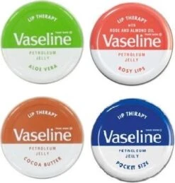 Vaseline® Vaseline Lip Therapy 4 Soorten Rosy Lips, Aloe Vera , Original En Cocoa Butter 20gr