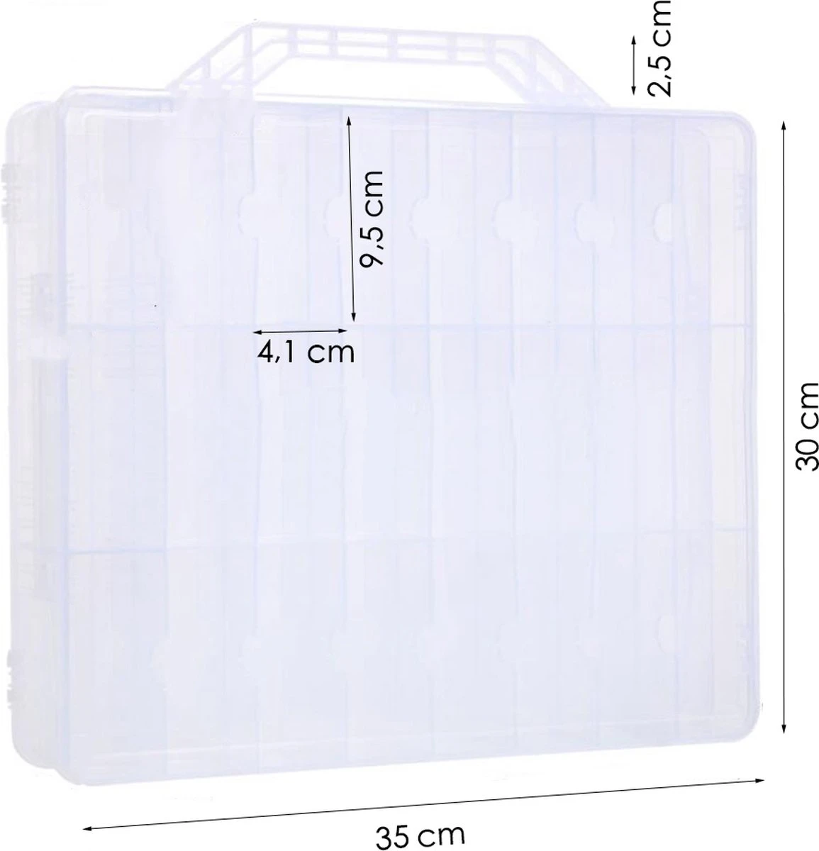 Nagellak Organizer - Koffer Met Vakverdeling - Ruimte Voor 48 Verschillende Nagellakpotjes - 35 X 30 Cm - Kunststof - Naaigarenopbergkoffer 5 Nagellak Organizer - Koffer Met Vakverdeling - Ruimte Voor 48 Verschillende Nagellakpotjes - 35 X 30 Cm - Kunststof - Naaigarenopbergkoffer - Afbeelding 3