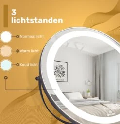 Great's® Make Up Spiegel Met LED Verlichting - ⌀ 40cm - Visagie Spiegel Rond - Extra Close Up Spiegeltje 10x - Zwart 12 Great's® Make Up Spiegel Met LED Verlichting - ⌀ 40cm - Visagie Spiegel Rond - Extra Close Up Spiegeltje 10x - Zwart -Poeder - Foundation Winkel 1157x1200 1