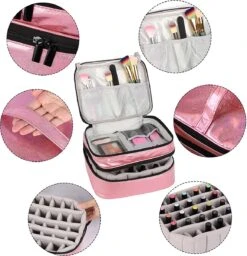 YONO Nagellak Tas - Nagelkoffer Beautycase - Cosmetica Koffer - Manicure Organizer - Roze 9 YONO Nagellak Tas - Nagelkoffer Beautycase - Cosmetica Koffer - Manicure Organizer - Roze -Poeder - Foundation Winkel 1160x1200 5