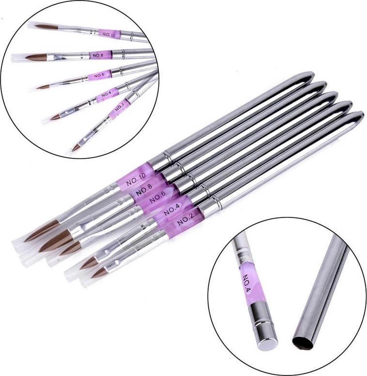 Merkloos Kwalitatieve Acryl Penseel - Nageldecoratie Pen - #8 Pink Diamond 7 Merkloos Kwalitatieve Acryl Penseel - Nageldecoratie Pen - #8 Pink Diamond - Afbeelding 5