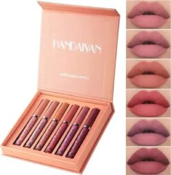 Set Van 6 X Matte Lip Gloss Nude | Lipgloss Matte Set | Waterproof | Nude Kleuren