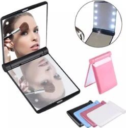 Compacte Make-up Spiegel- LED Mirror- Inklapbaar Met Verlichting- Draagbare Mini Make-up Spiegel -Poeder - Foundation Winkel 1183x1200 3