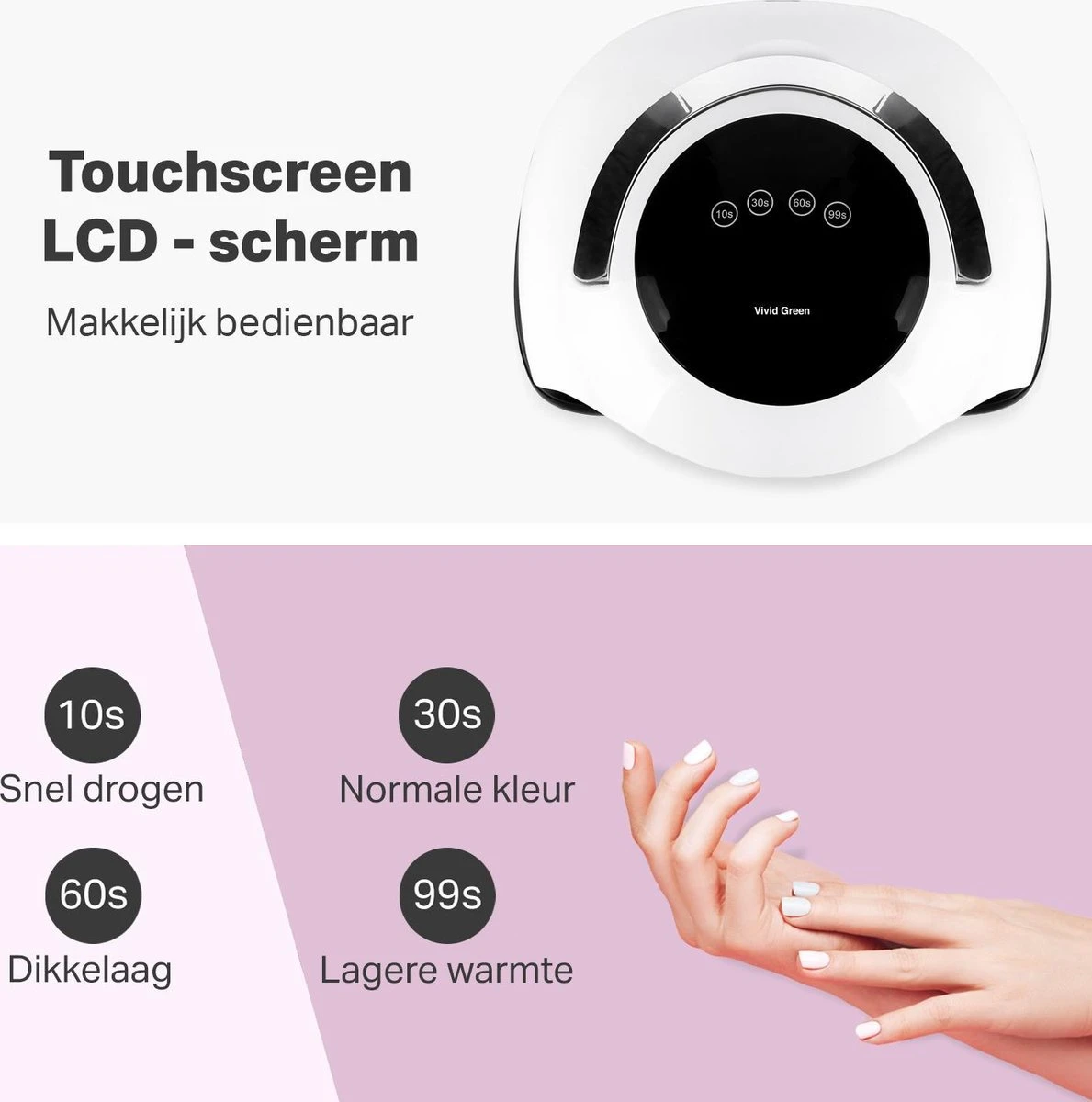 Vivid Green UV Lamp Gelnagels - Led Nagellamp - Gellak Nagel Lamp - Nageldroger - Naggellak Droger - Nagels - 120W 12 Vivid Green UV Lamp Gelnagels - Led Nagellamp - Gellak Nagel Lamp - Nageldroger - Naggellak Droger - Nagels - 120W - Afbeelding 10