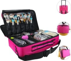 Cosmetica Koffer - Make-up Koffer Met Verstelbare Vakken - Visagie En Nagelstyliste Beauty Koffer - 37x27x13CM - Roze 23 Cosmetica Koffer - Make-up Koffer Met Verstelbare Vakken - Visagie En Nagelstyliste Beauty Koffer - 37x27x13CM - Roze -Poeder - Foundation Winkel 1200x1034