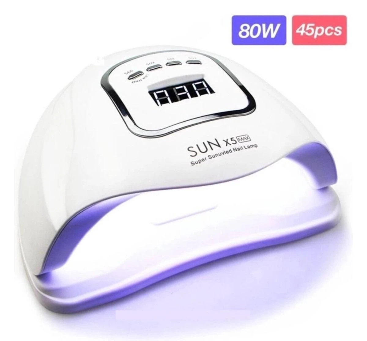 Merkloos 80 Watt UV LED Lamp Nagels - SUN X5 MAX - 45LED - Nagel - UV- LED Lamp - Wit - Nagellamp - Nail Dryer - Nagels - Salon - Lamp - 3 Merkloos 80 Watt UV LED Lamp Nagels - SUN X5 MAX - 45LED - Nagel - UV- LED Lamp - Wit - Nagellamp - Nail Dryer - Nagels - Salon - Lamp -