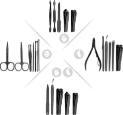 ⭐ATV PERFECTUM Luxe 18-delige - Manicure Set - Zwart Manicureset - Manicure Setje Pedicureset - Nagelschaartje - Nagelknipper – Nagelknipper Set - Manicureset - Manicuresetje -Poeder - Foundation Winkel 1200x1118 6