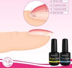 MURLEY’s Base & Top Coat Gellak Set- Acryl Basecoat & Topcoat - 2x 15ml - Gel Nagellak - Gelnagellak - UV / LED Lamp Gelnagels -Poeder - Foundation Winkel 1200x1121 2