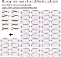 Merkloos Wenkbrauw Stempel – Brow Stamp – Stempelset – Make Up – Bruin – Incl. 34 Sjablonen – Incl. Wenkbrauw Borstel – Waterproof - Herbruikbaar - Cadeau Voor Haar -Poeder - Foundation Winkel 1200x1128 3