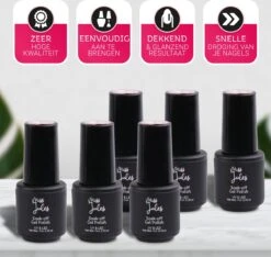 Miss Jules - 6-Delige Gellak Starterspakket - Nagellak - Kleur Rood, Zwart & Glitter - Glanzend & Dekkend Resultaat -Poeder - Foundation Winkel 1200x1138 4