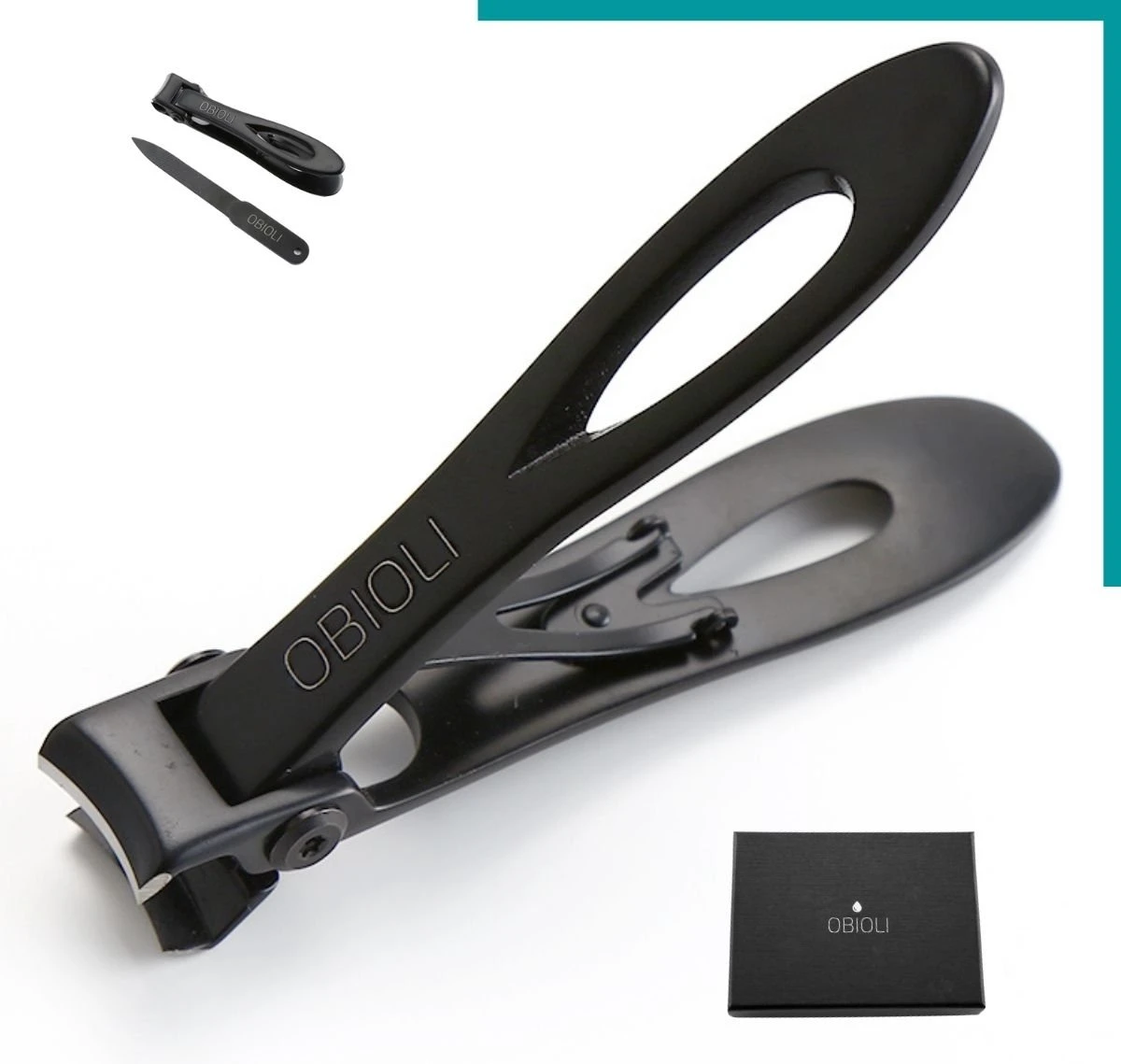 Obioli ™ Nagelknipper Set - Luxe Cadeau Doos Voor Mannen En Vrouwen - Nageltang - Nagelschaar - Kalknagels - Teennagel - Met Nagelvijl - Zwart - Groot - Gift Box 4 Obioli ™ Nagelknipper Set - Luxe Cadeau Doos Voor Mannen En Vrouwen - Nageltang - Nagelschaar - Kalknagels - Teennagel - Met Nagelvijl - Zwart - Groot - Gift Box - Afbeelding 2
