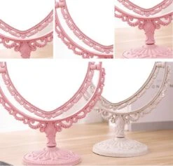 Merkloos Makeup Spiegel - Dubbelzijdig - Luxe - Draagbaar - Reis Make-up Spiegel - Roze -Poeder - Foundation Winkel 1200x1149