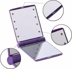 Compacte Make-up Spiegel- LED Mirror- Inklapbaar Met Verlichting- Draagbare Mini Make-up Spiegel -Poeder - Foundation Winkel 1200x1151