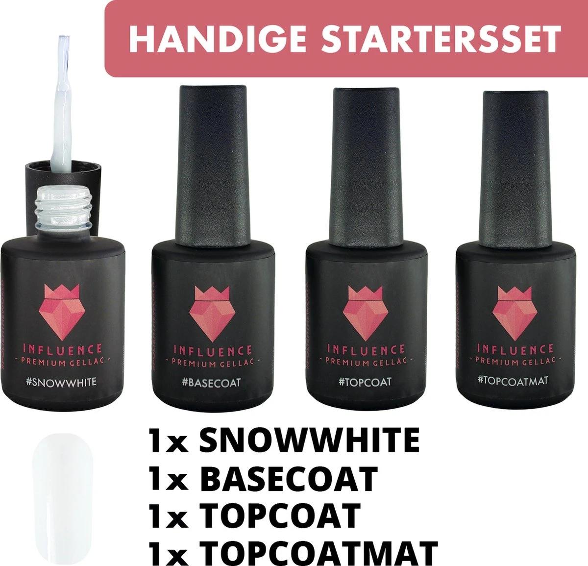 #SNOWWHITESERIE - Influence Gellac - Witte Gellak - Gellak Wit UV - UV Gellak - Gel Nagellak - Basecoat - Topcoat - Topcoatmat - No Wipe - Startersset - Kado Vrouw - Valentijns Cadeau - Kado Voor Haar - 4 X 10 Ml 3 #SNOWWHITESERIE - Influence Gellac - Witte Gellak - Gellak Wit UV - UV Gellak - Gel Nagellak - Basecoat - Topcoat - Topcoatmat - No Wipe - Startersset - Kado Vrouw - Valentijns Cadeau - Kado Voor Haar - 4 X 10 Ml