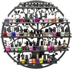 Confibel Nagellak Houder - Nagellak Flesjes Organizer - Essentiële Oliën Organizer - Rek Voor Flesjes - Wanddecoratie - Zwart