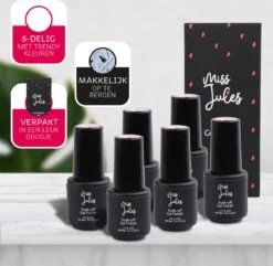 Miss Jules - 6-Delige Gellak Starterspakket - Nagellak - Kleur Rood, Zwart & Glitter - Glanzend & Dekkend Resultaat -Poeder - Foundation Winkel 1200x1172 5