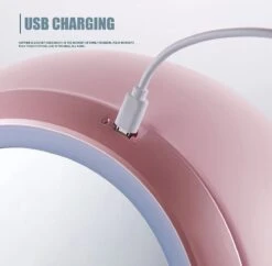 Make Up Organizer Met Make Up Spiegel En Led Verlichting | Usb Opladen Make-Up Tool Organizer Cosmetische Opbergdoos Draagbare Lade Led Spiegel Make-Up Tool Kits Opbergrek Maquillage | Make Up Spiegel Met Verlichting | Make Up Organizer Lades - Roze -Poeder - Foundation Winkel 1200x1176 6