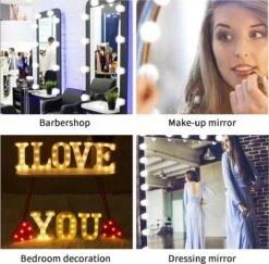 BOTC Hollywood Spiegellampen - 10 Led Spiegellampen Met 3 Lichtmodi En 10 Dimfunctie Voor Make-upspiegel - LUB90101 17 BOTC Hollywood Spiegellampen - 10 Led Spiegellampen Met 3 Lichtmodi En 10 Dimfunctie Voor Make-upspiegel - LUB90101 -Poeder - Foundation Winkel 1200x1182 4