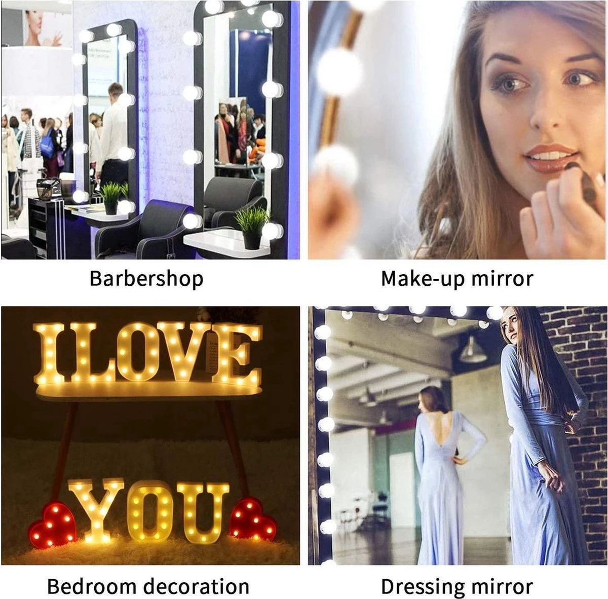 BOTC Hollywood Spiegellampen - 10 Led Spiegellampen Met 3 Lichtmodi En 10 Dimfunctie Voor Make-upspiegel - LUB90101 10 BOTC Hollywood Spiegellampen - 10 Led Spiegellampen Met 3 Lichtmodi En 10 Dimfunctie Voor Make-upspiegel - LUB90101 - Afbeelding 8