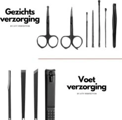 ⭐ATV PERFECTUM Luxe 18-delige - Manicure Set - Zwart Manicureset - Manicure Setje Pedicureset - Nagelschaartje - Nagelknipper – Nagelknipper Set - Manicureset - Manicuresetje -Poeder - Foundation Winkel 1200x1184 14