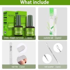 Magic Soak Off Nailpolish Remover - Magische Gellak Remover - 2 X 15 Ml!!! - Inclusief Nagelvijl, Bokkepootje En Olie - Nagellak Verwijderaar - Gellak Remover - -Poeder - Foundation Winkel 1200x1186 1