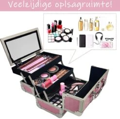 Make Up Koffer Meisjes En Dames Roze - Make Up Organizer Met Spiegel - Cosmetica Koffer - Beautycase Koffer 12 Make Up Koffer Meisjes En Dames Roze - Make Up Organizer Met Spiegel - Cosmetica Koffer - Beautycase Koffer -Poeder - Foundation Winkel 1200x1188 2