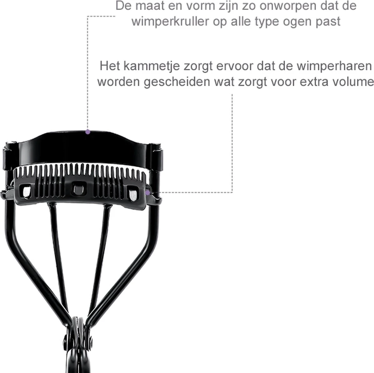 INTER-ESQUE® Wimperkruller - Eyelash Curler + 3x Gratis Extra Siliconen Pad & 3x Extra Kam - Zwart 7 INTER-ESQUE® Wimperkruller - Eyelash Curler + 3x Gratis Extra Siliconen Pad & 3x Extra Kam - Zwart - Afbeelding 6