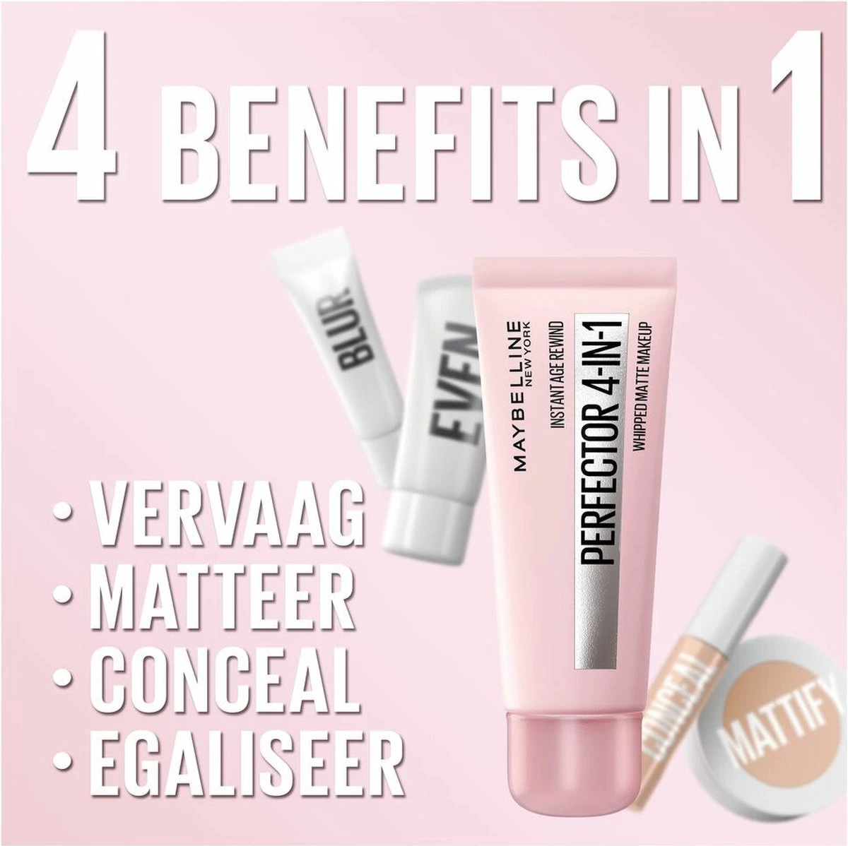 Maybelline Instant Age Rewind Perfector 4-in-1 Concealer - Light - 30 Ml 4 Maybelline Instant Age Rewind Perfector 4-in-1 Concealer - Light - 30 Ml - Afbeelding 2