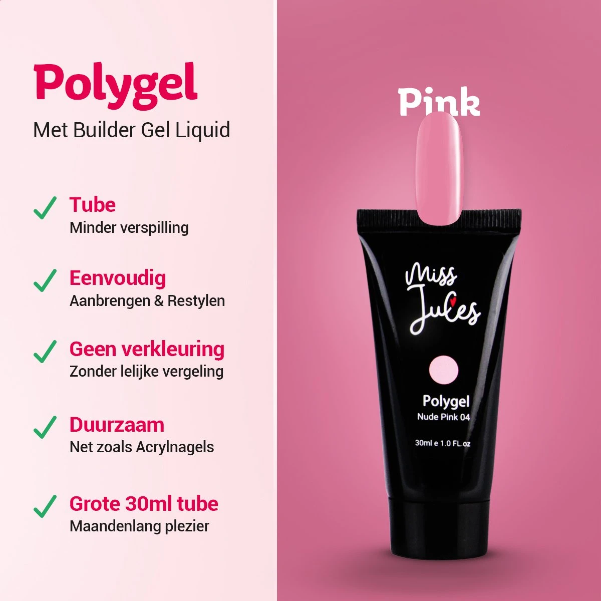 Miss Jules® Polygel Kit - 30 Ml Pink - Polygel Nagels Starterspakket – Polygel Set Incl. Instructievideo (NL) – Polygel Starters Kit 4 Miss Jules® Polygel Kit - 30 Ml Pink - Polygel Nagels Starterspakket – Polygel Set Incl. Instructievideo (NL) – Polygel Starters Kit - Afbeelding 2