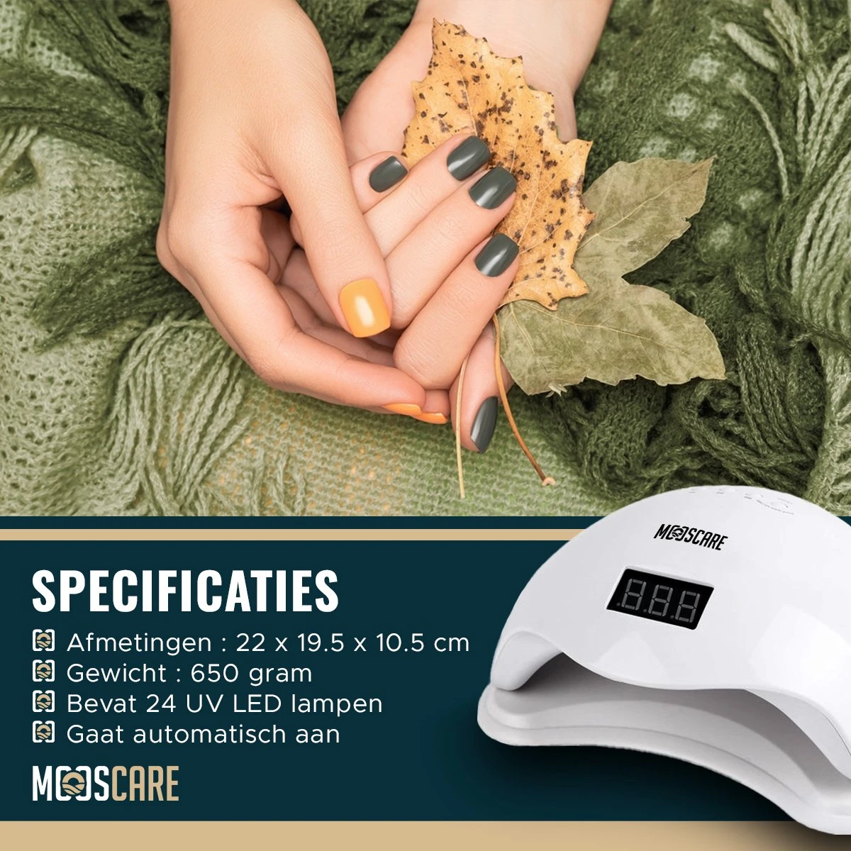 MOOSCARE 48 Watt LED Lamp Voor Gellak Nagels - UV Lamp Gelnagels - Nail Art Nagellamp - Gel Nagellak Nageldroger 7 MOOSCARE 48 Watt LED Lamp Voor Gellak Nagels - UV Lamp Gelnagels - Nail Art Nagellamp - Gel Nagellak Nageldroger - Afbeelding 5