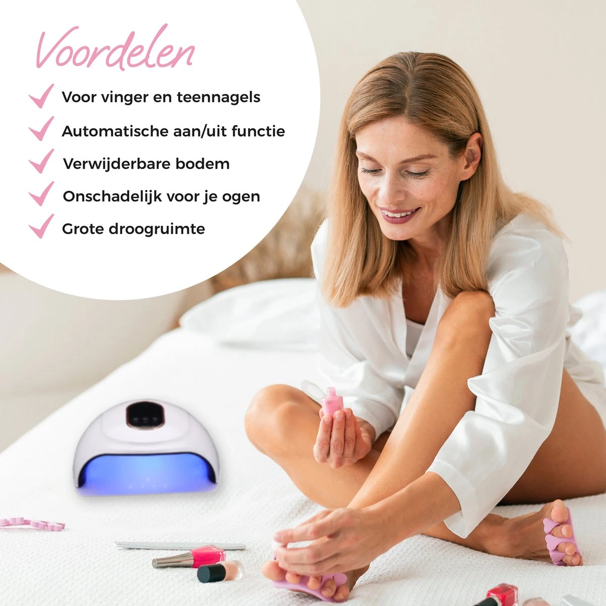 Price2buy UV Lamp Gelnagels + Extra's - Nagellamp - Set Met Nageldroger - Gellak Lamp - Draagbaar 4 Price2buy UV Lamp Gelnagels + Extra's - Nagellamp - Set Met Nageldroger - Gellak Lamp - Draagbaar - Afbeelding 2
