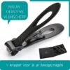 Obioli ™ Nagelknipper Set - Luxe Cadeau Doos Voor Mannen En Vrouwen - Nageltang - Nagelschaar - Kalknagels - Teennagel - Met Nagelvijl - Zwart - Groot - Gift Box