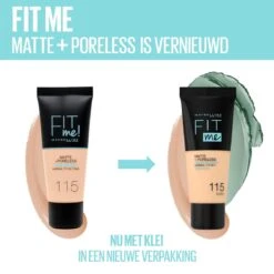 Maybelline Fit Me Matte & Poreless Foundation - 115 Ivory -Poeder - Foundation Winkel 1200x1200 132