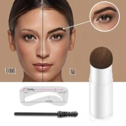 Merkloos Wenkbrauw Stempel – Brow Stamp – Stempelset – Make Up – Bruin – Incl. 34 Sjablonen – Incl. Wenkbrauw Borstel – Waterproof - Herbruikbaar - Cadeau Voor Haar -Poeder - Foundation Winkel 1200x1200 1443