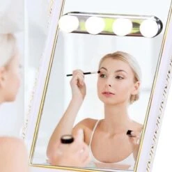 Merkloos Deluxe Make Up Spiegelverlichting – Met Zuignap - Hollywood Spiegel Lampen – Wit Licht – Led Lamp - Spiegellamp – Schilderijverlichting – Visagie Spiegel – Spiegel Licht – Sfeerverlichting – Werkt Op AA-Batterijen