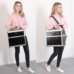 A.T. Shop Cosmeticakoffer, Make-up Koffer, Beauty Case, Bewaren Van Make-up, Nagellak. Zwart -Poeder - Foundation Winkel 1200x1200 483