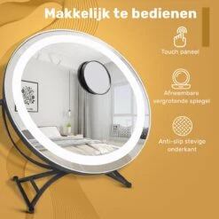 Great's® Make Up Spiegel Met LED Verlichting - ⌀ 40cm - Visagie Spiegel Rond - Extra Close Up Spiegeltje 10x - Zwart 11 Great's® Make Up Spiegel Met LED Verlichting - ⌀ 40cm - Visagie Spiegel Rond - Extra Close Up Spiegeltje 10x - Zwart -Poeder - Foundation Winkel 1200x1200 494