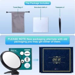 5 Inch, 20X Vergrootspiegel, Tweezijdige Spiegel, 20X/1X Vergroting, Opvouwbare Make-upspiegel Met Handheld/standaard, Gebruik Voor Make-up Toepassing, Pincet En Mee-eter/onzuiverheid Verwijdering -Poeder - Foundation Winkel 1200x1200 498