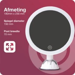 Innovision Make Up Spiegel - Met Verlichting En Zuignap - 360° Verstelbaar - Werkt Op Batterijen En Op Stroom - 5x Vergroot -Poeder - Foundation Winkel 1200x1200 502