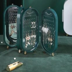 PIXMY® - Groen - Sieradenhouder - Oorbellenrekje - Sieradenrekje - Sieraden Organizer - Sieraden Doos - Sieraden Opbergen -Poeder - Foundation Winkel 1200x1200 550